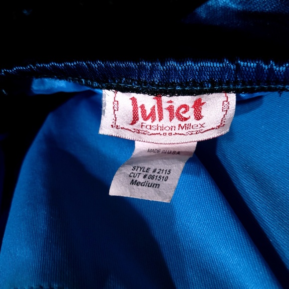Vintage Juliet Fashion Milex Blue & Black Tulle Prom Dress - Size Medium - Picture 3 of 3